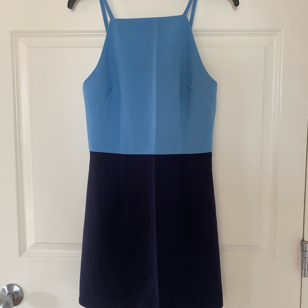 New French Connection Blue Color-Block Dress size 4
